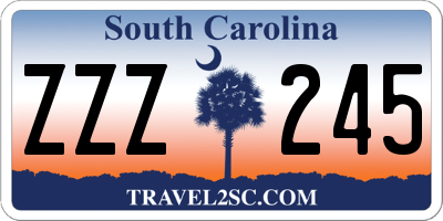 SC license plate ZZZ245