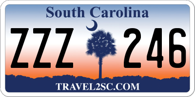 SC license plate ZZZ246