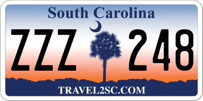 SC license plate ZZZ248