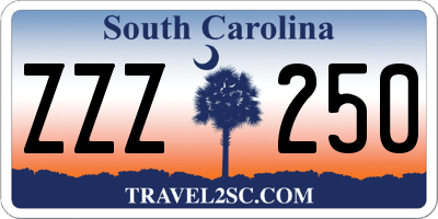 SC license plate ZZZ250