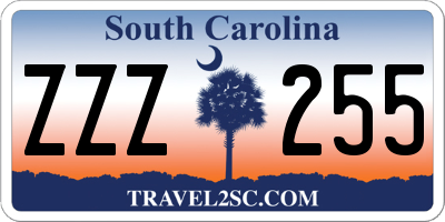 SC license plate ZZZ255