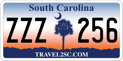 SC license plate ZZZ256
