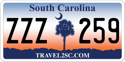 SC license plate ZZZ259