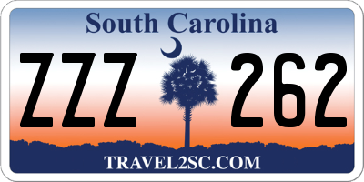 SC license plate ZZZ262