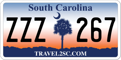 SC license plate ZZZ267
