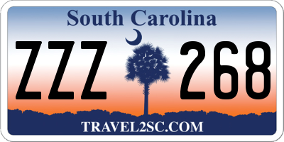 SC license plate ZZZ268
