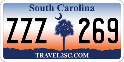 SC license plate ZZZ269
