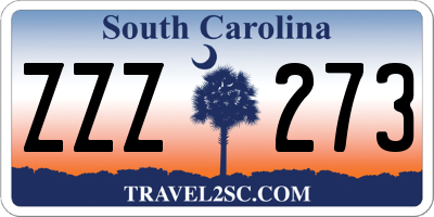 SC license plate ZZZ273