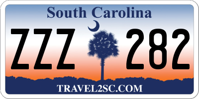 SC license plate ZZZ282