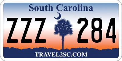 SC license plate ZZZ284