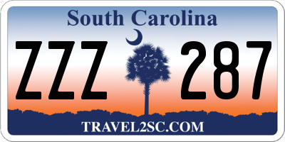 SC license plate ZZZ287