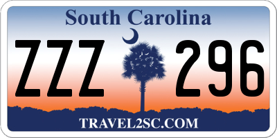SC license plate ZZZ296