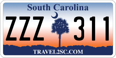 SC license plate ZZZ311