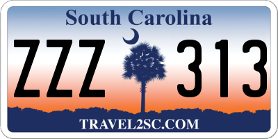 SC license plate ZZZ313