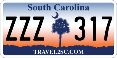 SC license plate ZZZ317
