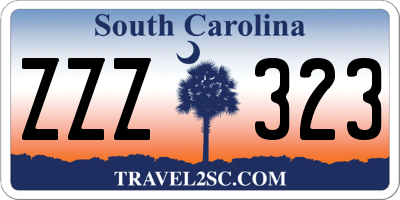 SC license plate ZZZ323