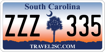 SC license plate ZZZ335