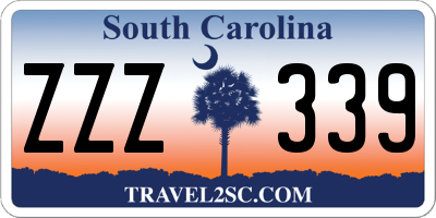 SC license plate ZZZ339