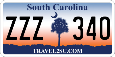 SC license plate ZZZ340