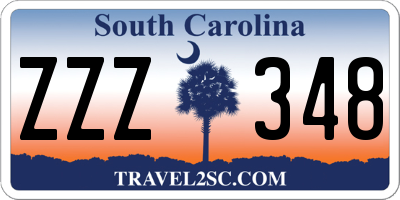 SC license plate ZZZ348