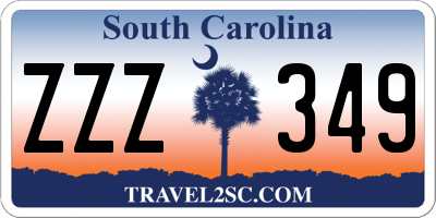 SC license plate ZZZ349