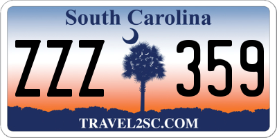 SC license plate ZZZ359