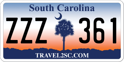 SC license plate ZZZ361