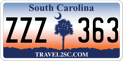 SC license plate ZZZ363