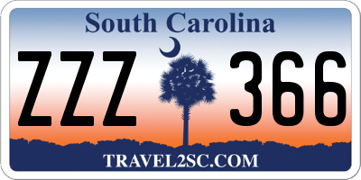 SC license plate ZZZ366