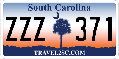 SC license plate ZZZ371