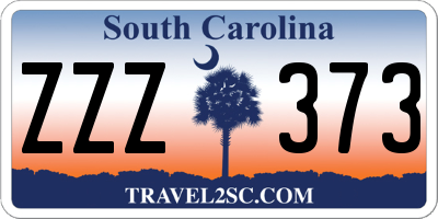 SC license plate ZZZ373