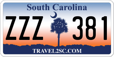 SC license plate ZZZ381
