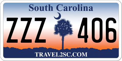 SC license plate ZZZ406