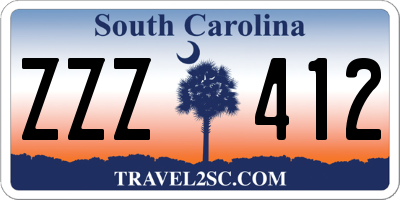 SC license plate ZZZ412
