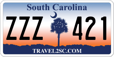 SC license plate ZZZ421