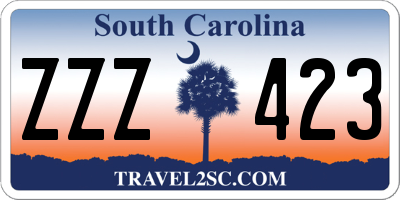 SC license plate ZZZ423