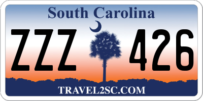 SC license plate ZZZ426