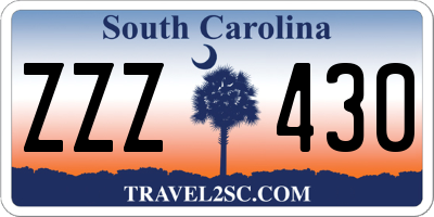 SC license plate ZZZ430