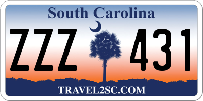 SC license plate ZZZ431