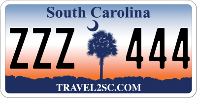 SC license plate ZZZ444