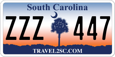 SC license plate ZZZ447