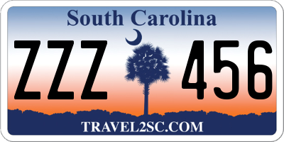 SC license plate ZZZ456
