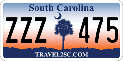 SC license plate ZZZ475