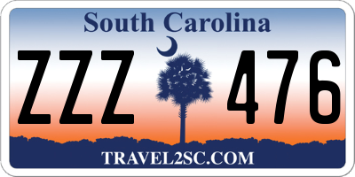 SC license plate ZZZ476