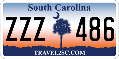 SC license plate ZZZ486