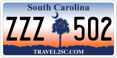 SC license plate ZZZ502