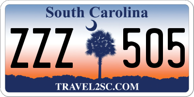 SC license plate ZZZ505