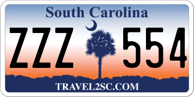 SC license plate ZZZ554