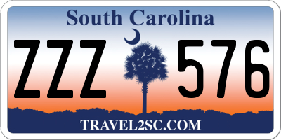 SC license plate ZZZ576