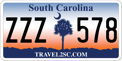 SC license plate ZZZ578
